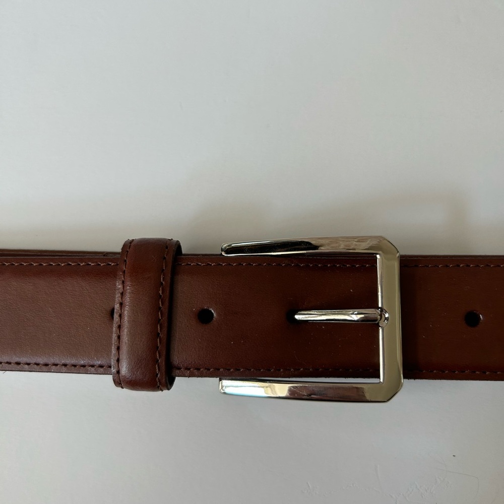 Lejon Holden Chili Color Stitch Genuine Leather Dress Belt Size 36